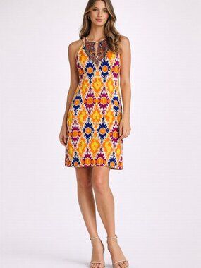 NWOT Anthropologie Floreat Sequined Cocktail Dress Summer Boho Mini Size 8